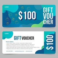 Gift voucher template with abstract background vector