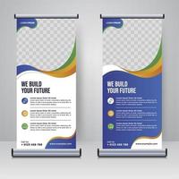 rollup corporativo o plantilla de diseño de banner x vector