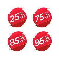 Set of discount offer price label, sale promo marketing vector