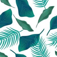 Tropical leaves, jungle leaves seamless floral pattern background vector