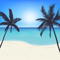 Palm trees silhouette background vector