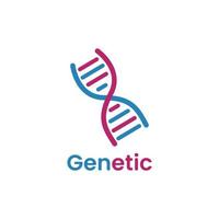genetic logo template with DNA shape vector