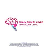 logo template with brain and spinal cord shape vector