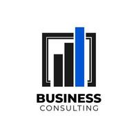logo template for business consulting company. The logo has a shape in the form of rising traffic with a square shape behind it. vector