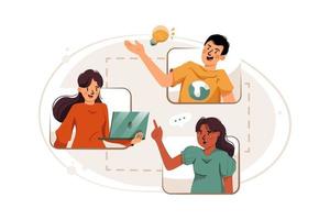 Coordinate relationship between work people Illustration concept. Flat illustration isolated on white background. vector