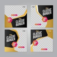 Restaurant food social media banner post design template vector