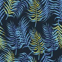 Tropical leaves, jungle leaves seamless floral pattern background vector