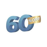 3d Percentage discount symbol vector