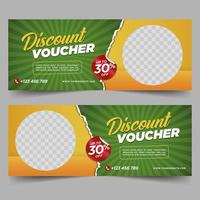 Food gift voucher, discount design template vector