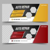 Plantilla de diseño de banner de reparación de automóviles vector