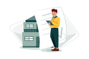 concepto de ilustración de propiedad inmobiliaria. ilustración plana aislada sobre fondo blanco. vector