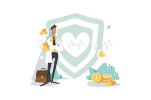 Insurance Illustration concept. Flat illustration isolated on white background. vector