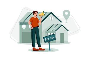 Real Estate Property Illustration concept. Flat illustration isolated on white background. vector