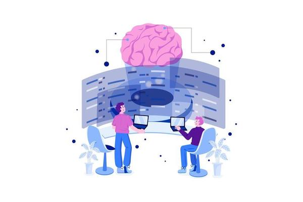 Artificial Intelligence Illustration concept. Flat illustration isolated on white background.