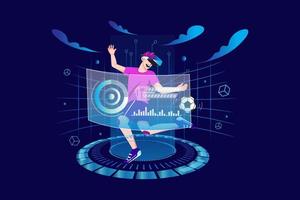 Metaverse and VR Sports Illustration concept. Flat illustration isolated on white background. vector