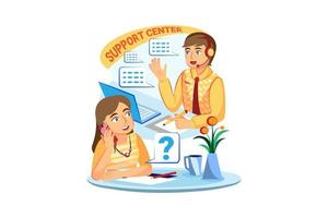 Support Center Illustration concept. Flat illustration isolated on white background. vector