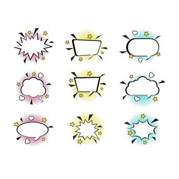 Retro empty comic speech bubbles vector