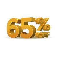 Gold percentage discount symbol vector