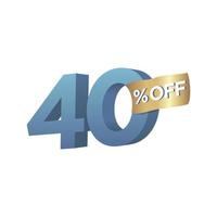 3d Percentage discount symbol vector