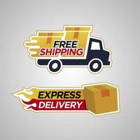 Set of Free shipping and delivery Badge Icon vector