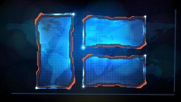 Abstract futuristic background. Blue glowing technology sci fi frame hud ui vector