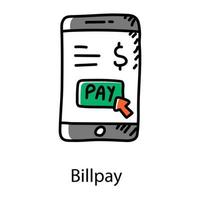 Dollar sign inside smartphone concept of billpay icon vector