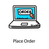 Hand drawn design of place order icon vector