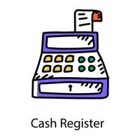 Hand drawn vector design of cash register icon