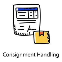 Conceptual doodle design of consignment handling icon vector