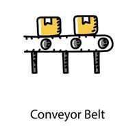Manufacturing process and assembly conveyor belt vector style