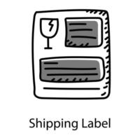 Doodle design of shipping label icon vector