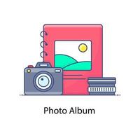 icono de álbum de fotos álbum de bodas en estilo plano vector
