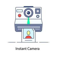 Instant camera icon style photoshoot equipment vector