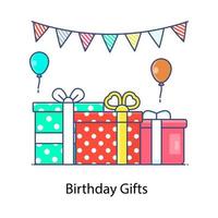 An icon of birthday gifts event surprise vector