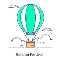 icono de festival de globos en estilo plano editable vector