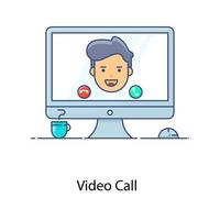 A vector of video call in editable flat style