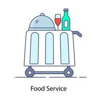 An icon of food service in editable flat style vector