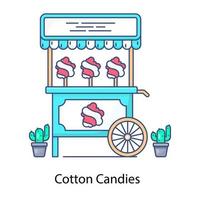 An icon of cotton candy in modern flat style vector