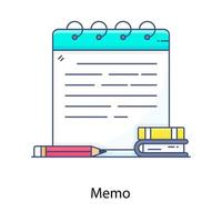 An icon of memo in modern flat style vector