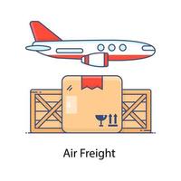 Aeroplane in air an icon design of air freight in modern flat style vector