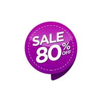 Discount badge on purple background colour vector