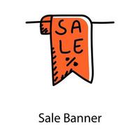 Hand drawn vector style of sale banner icon