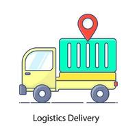 Logistics delivery icon in modern editable style flat icon vector