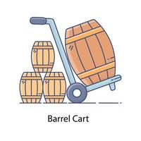 Barrel cart vector trendy icon of luggage trolley