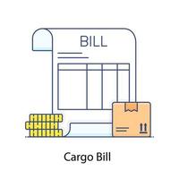 Cargo bill trendy vector of invoice in editable style