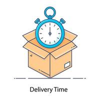 An icon design of delivery time logistics delivery in flat style vector