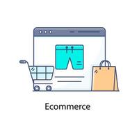 concepto de tienda online de vector de sitio web de comercio electrónico