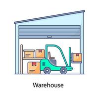 Warehouse icon in flat design building for storing goods vector