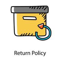 Package with back arrow showcasing return policy vector