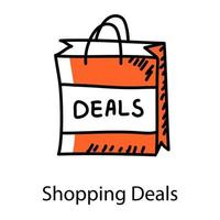 Hand drawn vector design of shopping deals icon